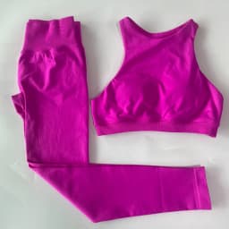 2 Piece Sets Women Racer Sports Bra High Waist Scrunch Bum Seam Yoga leggings Sports Suit Fitness Clothes Outfit Yoga Set