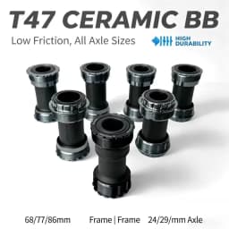 GINEYEA T47 Threaded Bottom Bracket Ceramic Bearing Waterproof 68/77/86mm 24/29mm Axle For Road MTB Gravel Bike