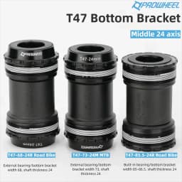 PROWHEEL T47 68/73/85.5mm MTB/Road Bike Bottom Bracket Bike Crank 24mm External/Internal Bearing 7075 Al CNC for Shimano/SRAM
