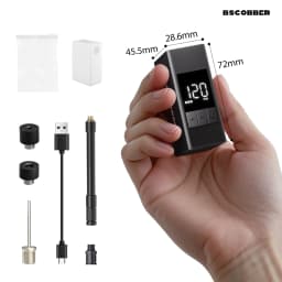 BSCOBBER Portable Air Pump A3S Bicycle Digital Gauge Display Schrader Presta Tires Electric Tyre Inflator 120PSI Mini Pump