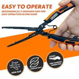 ZUKIBO New 196mm 7.7in Multifunction Fishing Pliers with Hook Sharpener PTFE Coating Anti-slip Grip Fishing Tools Accessories