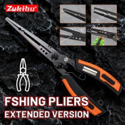 ZUKIBO New 196mm 7.7in Multifunction Fishing Pliers with Hook Sharpener PTFE Coating Anti-slip Grip Fishing Tools Accessories