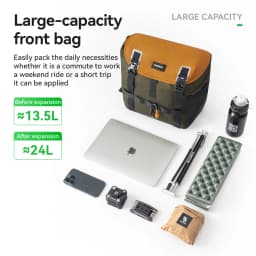 ROCKBROS Bike Front Bag 24L Large Capacity Expandable Handlebar Bag Portable Waterproof Shoulder Bag Fits various scenarios Bag