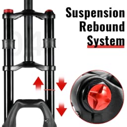 NanLio Dual Crown MTB Air Fork 27.5/29 Inch (2.5" Tire) - 150mm Travel, Rebound Adjust, 32mm 15/9x100mm for E-Bike & Downhill