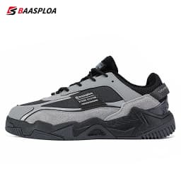 Baasploa Men Walking Shoes New Outdoor Fashion Leather Waterproof Lace up Sneakers Male Casual Non-Slip Wear-Resistant Tenis Sho