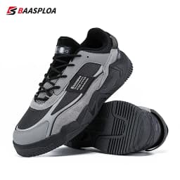Baasploa Men Walking Shoes New Outdoor Fashion Leather Waterproof Lace up Sneakers Male Casual Non-Slip Wear-Resistant Tenis Sho