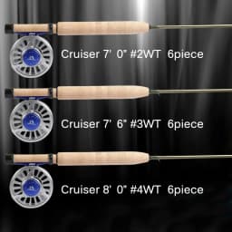 MAXCATCH Cruiser Fly Fishing Rod 2/3/4WT 7ft 7.5ft 8ft 6 Section Fast Action IM10 Carbon Blank AA Reel Seat Extra Hard Tube