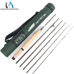 MAXCATCH Cruiser Fly Fishing Rod 2/3/4WT 7ft 7.5ft 8ft 6 Section Fast Action IM10 Carbon Blank AA Reel Seat Extra Hard Tube