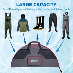 Goture Outdoor Wading Gear Organizer Bag | Breathable Mesh Design, Foldable and Portable Wader Boot Oxford Cloth Storage Bag