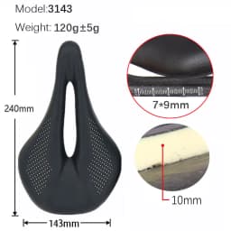 ELITA ONE SUPER LIGHT MTB/Road Bike Saddle 240*143mm Carbon Rails7x7/7x9mm Bicycle Seat Super Light 90g