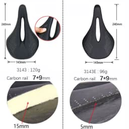 ELITA ONE SUPER LIGHT MTB/Road Bike Saddle 240*143mm Carbon Rails7x7/7x9mm Bicycle Seat Super Light 90g