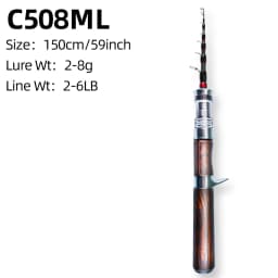 FISHINGFANS MQC Telescopic Travel Rod 5' 6' L ML Trout Cypress Handle Light Small Bait Perch Fishing Rod