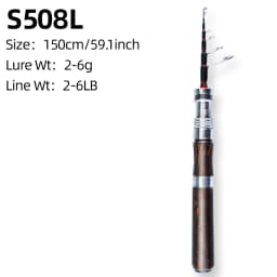 FISHINGFANS MQC Telescopic Travel Rod 5' 6' L ML Trout Cypress Handle Light Small Bait Perch Fishing Rod