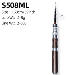 FISHINGFANS MQC Telescopic Travel Rod 5' 6' L ML Trout Cypress Handle Light Small Bait Perch Fishing Rod