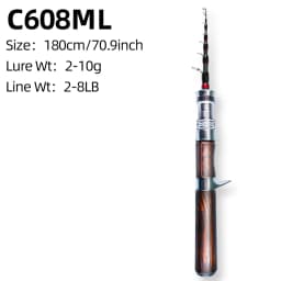 FISHINGFANS MQC Telescopic Travel Rod 5' 6' L ML Trout Cypress Handle Light Small Bait Perch Fishing Rod