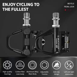 BUCKLOS Bicycle Self-locking Pedal for Spd Sl System Road Bike Pedal High Strength Road Bicycle Clipless Pedals for SHIMANO