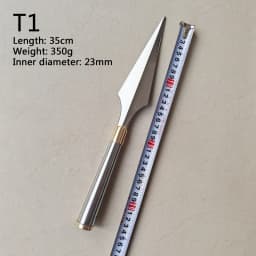 Martial Arts Equipment Red Tassel Spearhead Stainless Steel Training Spear Stage Copper Hoop Blunt-Edge Unsharpened Cutlery