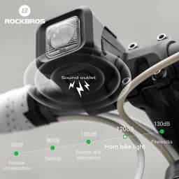 ROCKBROS Bike Horn Light IPX6 Rainproof Type-C Charging 2300mAh Headlight Illuminate Warn Two-in-One Electronic Horn Front Light