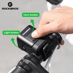 ROCKBROS Bike Horn Light IPX6 Rainproof Type-C Charging 2300mAh Headlight Illuminate Warn Two-in-One Electronic Horn Front Light