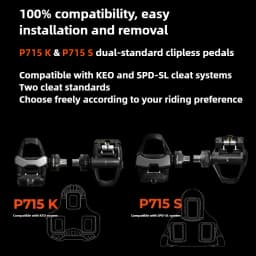 Magene P715 Pedal-Based Cycling Power Meter Dual-sided Bike Pedals ±1% Power Accuracy Bluetooth ANT+ Optimized for KEO&SPD-SL