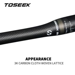 TOSEEK Bicycle Handlebar MTB Bike Handle Bar Carbon Fibre Handlebars 31.8mm Width 580/600/620/640/660/700/720/740/760mm