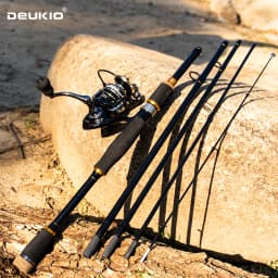 DEUKIO 1.8/2.1m Carbon Spinning Combo, Ultralight Rod with 5.2:1 Reel, 8KG Max Drag Sensitive Fishing Set for Fresh/Saltwater