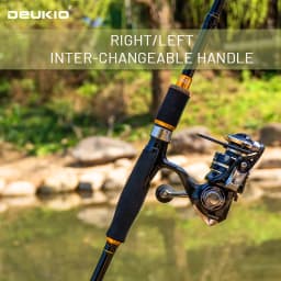 DEUKIO 1.8/2.1m Carbon Spinning Combo, Ultralight Rod with 5.2:1 Reel, 8KG Max Drag Sensitive Fishing Set for Fresh/Saltwater