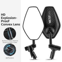 Stable Bicycle Mirror Anti Glare Aluminum Alloy Bracket Anti Vibration with Installation Hex Key Bicycle Accessories