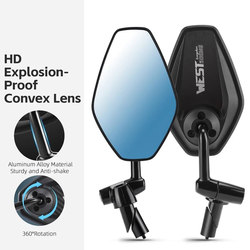 Stable Bicycle Mirror Anti Glare Aluminum Alloy Bracket Anti Vibration with Installation Hex Key Bicycle Accessories
