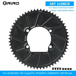 RIRO 110BCD Chainring for SHIMANO R7000 R8000 R9100 Road Bike Chainring 50-34T 52-36T 53-39T 50-40T 110 BCD Chainwheel