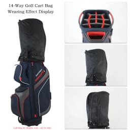 Universal Oversized Waterproof Golf Bag Hood Cover with 6 Adjustable Snaps, Fits 8.5"-9.5" Golf Bags