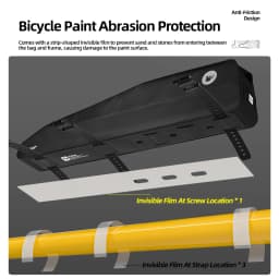 Rhinowalk Bicycle Extra-Long Top Tube Frame Bag Waterproof Paint-Safe Screw & Strap Fixing Bikepacking For MTB&Road Bike Storage