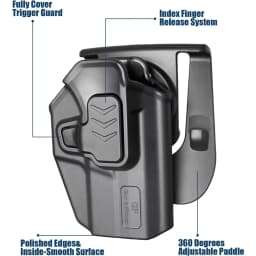 Only For Springfield Hellcat Pro,OWB Holster,Index Finger Lock,Level 2 Retention Outside Waistband Holster,Right hand