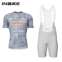 INBIKE Men's Cycling Jersey Set Road Bike Jersey with Pockets Short Sleeves Cycling Kits Bib Shorts Padded MTB Cycling Clothing