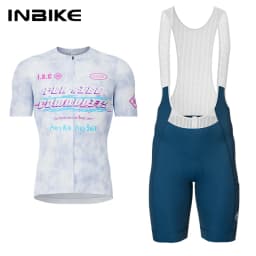 INBIKE Men's Cycling Jersey Set Road Bike Jersey with Pockets Short Sleeves Cycling Kits Bib Shorts Padded MTB Cycling Clothing