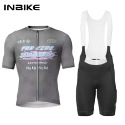 INBIKE Men's Cycling Jersey Set Road Bike Jersey with Pockets Short Sleeves Cycling Kits Bib Shorts Padded MTB Cycling Clothing