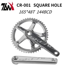 SKEACE Bicycle Crankset 144BCD Mountain Bike Square Hole Crank Aluminum Alloy Single Speed Crank Chainwheel 165mm 48T Crank Set