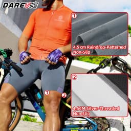 DAREVIE Men Cycling Shorts 3 Pockets Anti Slip 4-Way Stretch Sponge Pad Men's Shorts Quick Dry Soft Gravel Women's Shorts