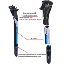 Bicycle Carbon Seat post Setback 25mm MTB/Road Seatpost 27.2/30.8/31.6mm length 350/400mm Bicycle SeatPost Parts Carbon Canoe