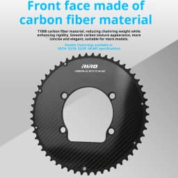 RIRO Carbon Fiber Chainrings 10-12S Super Light Road Bike Chainwheel 50-34/52-36/53-39/54-40T for Shimano 4-Bolts 110BCD Crank
