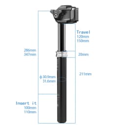SEEKRUN S7 MTB Bike Seatpost Wireless Dropper 120/150/175mm Travel 30.9 31.6mm Electronic Height Adjustable Bicycle Saddle Post