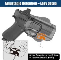 OWB Holster for Glock 43 43X 48 (MOS & Rail Versions),Also Fit G43X MOS,Level II Retention Outside Waistband Holster,Right hand