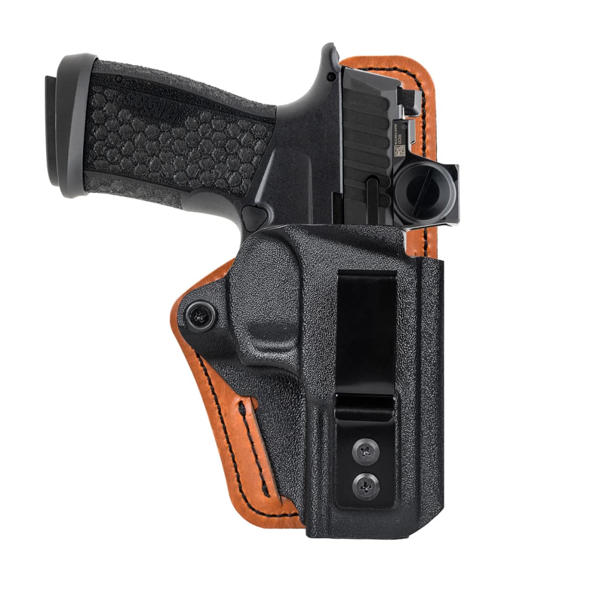 METE MC9 PRIME Holster with Comfort Pad IWB Kydex Leather Hybrid Holster for CANIK METE MC9 PRIME Red Dot Optic Inside Concealed