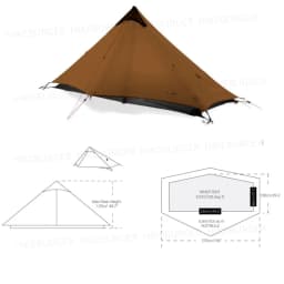 3F UL GEAR 2026 Lanshan 1 Tent Ultralight Outdoor Camping Poleless Tent T-zipper Door Waterproof Trekking Mountaineering