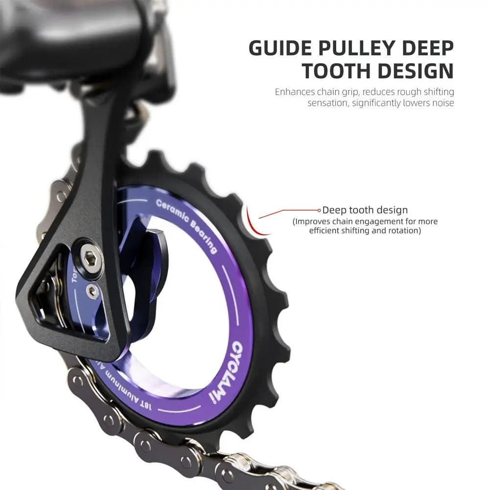 18T Hollow Pulley Wheel Rear Derailleur Ceramic Bearing Guide 9/10/11 Speeds DIY Bicycle R8000/7000 Accessories
