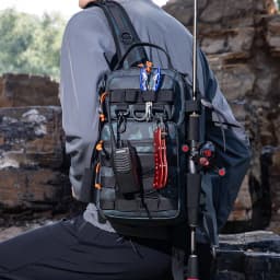 Professional Fishing Tackle Backpack Multi-Functional Waterproof Storage Bag Convertible Crossbody Chest Pack for Angling