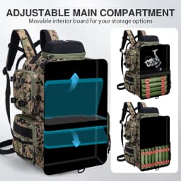 Goture 45L Large Capacity Fishing Backpack,Waterproof Tackle Bag with 4 Tackle Boxes,Rod Holder Storge Fishing Gear Gift for Men