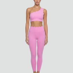 Set Women 2 Pieces Elegant Ballet Pink One-shoulder Lace Beauty Back Sexy Women's Sports Clothing Sets Fitness Yoga Clothing