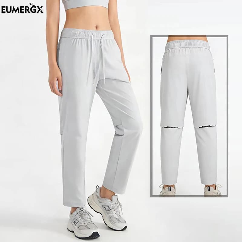 EUMERGX Men's Women's Hiking Pants Summer Trekking Mountaineering Waterproof Pants Unisex Lightweight Quick Dry Baggy Sweatpants