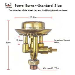 IWALKER Paraffin Stove, Diesel Stove Valve, Silent Cap, Outdoor Camping Stove Burner, European Specifications, M14.6 * 0.75